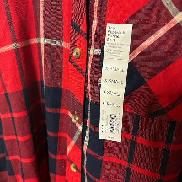 NOT FOR SALE The Supersoft Flannel Shirt Shimmery Holiday Plaid - Picture 4 of 6